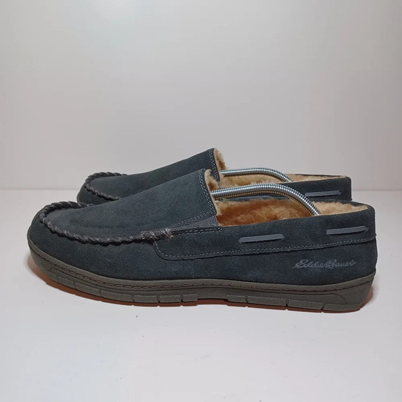 Eddie Bauer Men Westhaven Black Suede Memory Foam Slipper XXL-13 (180 Box 22) - Picture 1 of 9